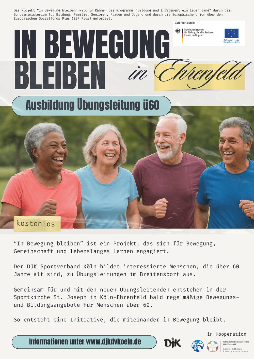 Flyer in bewegung bleiben